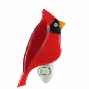 Cardinal Fused Glass Night Light