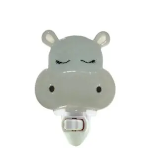 Sleeping Hippo Night Light Gray